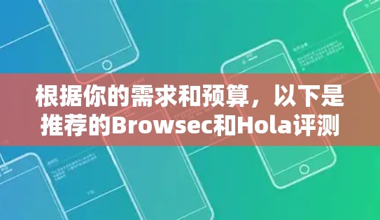 根据你的需求和预算,以下是推荐的Browsec和Hola评测的详细评价