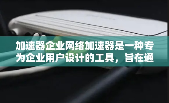 加速器企业网络加速器是一种专为企业用户设计的工具,旨在通过网络加速提升企业的网络性能。以下是对其功能和使用流程的详细总结