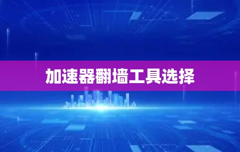 加速器翻墙工具选择